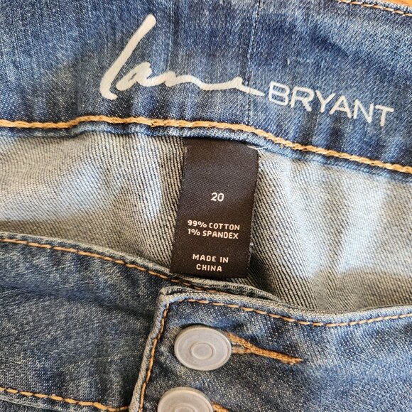 Lane Bryant Stretch Distressed Jean Whiskering Fading– Sz 20 NWOT - Picture 5 of 8